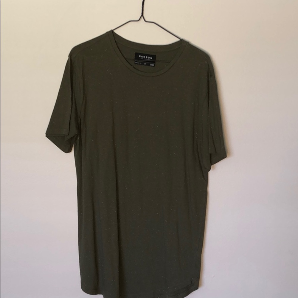 Pacsun Scoop bottom long t shirt green